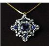 Image 1 : TIFFANY SAPPHIRE & DIAMOND BROOCH/PENDANT