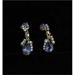TANZANITE & DIAMOND DROP EARRINGS