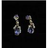 Image 1 : TANZANITE & DIAMOND DROP EARRINGS