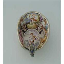 ENAMELED SILVER BOWL