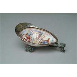 ENAMELED SILVER BOWL