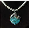 Image 1 : PEARL TURQUOISE & STERLING NECKLACE