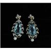 Image 1 : AQUAMARINE & DIAMOND EARRINGS