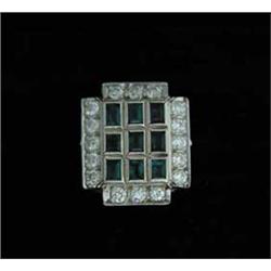 14KT EMERALD & DIAMOND RING