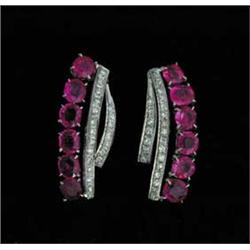 PLATINUM RUBY & DIAMOND EARRINGS