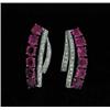 Image 1 : PLATINUM RUBY & DIAMOND EARRINGS