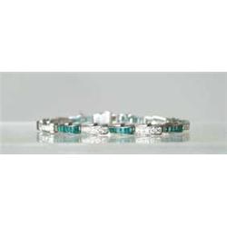 PLATINUM DIAMOND & EMERALD BRACELET
