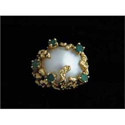 MOBE PEARL & EMERALD RING