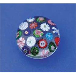 CLICHY OPEN CONCENTRIC MILLEFIORI PAPERWEIGHT