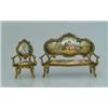Image 1 : ENAMELED MINIATURE SOFA & CHAIR