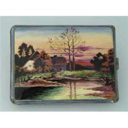 AUSTRIAN ENAMEL ON SILVER CIGARETTE CASE