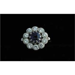 18KT SAPPHIRE & DIAMOND RING