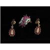 Image 1 : RUBY & DIAMOND RING & EARRINGS