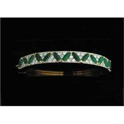14KT JADE & DIAMOND BRACELET