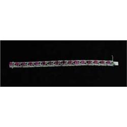 18KT PINK SAPPHIRE & DIAMOND BRACELET
