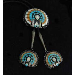 ZUNI INLAID BOLO TIE