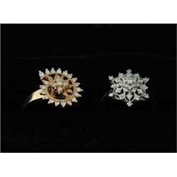 TWO GOLD & DIAMOND RINGS