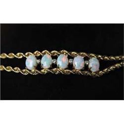 14KT OPAL & DIAMOND BRACELET