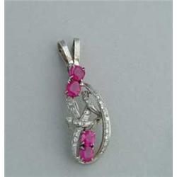 PLATINUM RUBY & DIAMOND PENDANT