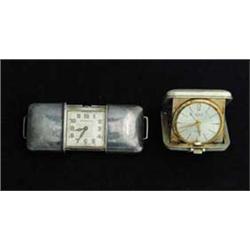 TWO CASED TRAVEL CLOCKS