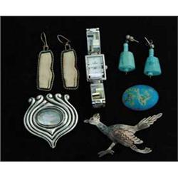WONDERFUL LOT OF SEVENTEEN OF NATIVE AMERICAN JEWELRY