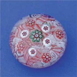 ANTIQUE BOHEMIAN MILLEFIORI PAPERWEIGHT