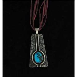 NAVAJO STERLING & TURQUOISE PENDANT