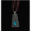 Image 1 : NAVAJO STERLING & TURQUOISE PENDANT