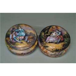 PAIR OF LIMOGE ENAMEL BOXES