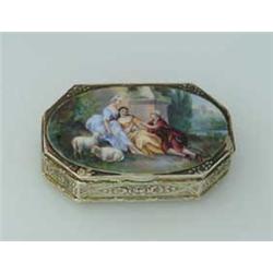 STERLING SILVER BOX WITH ENAMEL LID