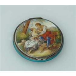 SMALL ENAMEL ON SILVER BOX