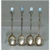 Image 1 : FOUR SILVER & OPAL SPOONS