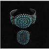 Image 1 : ZUNI SILVER & TURQUOISE BRACELET & RING