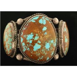 Large Navajo 3 Stone Turquoise Cuff