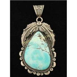 Navajo Blue Turquoise Silver Pendant