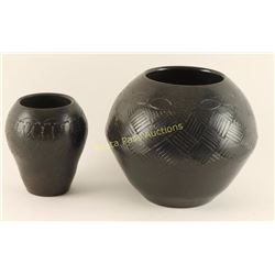 2 Cherokee Blackware Pots
