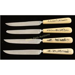 Set of 4 Ivory Steak Knives