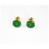 Image 1 : Exquisite Apple Green Jade Disc Shaped Earrings