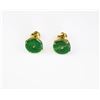 Image 2 : Exquisite Apple Green Jade Disc Shaped Earrings