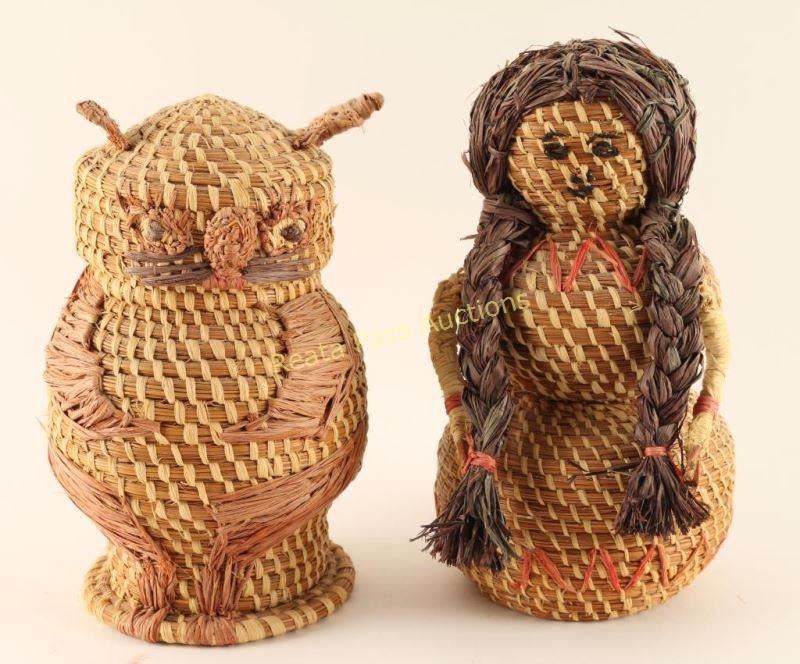 Lot of 2 Coushatta Baskets