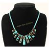 Image 1 : Navajo Turquoise Copper Infused Fringe Necklace