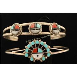 Lot of 2 Zuni Inlaid Bracelets