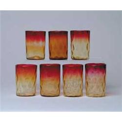 SET OF SEVEN AMBERINA TUMBLERS