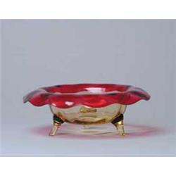 LIBBEY AMBERINA FOOTED BOWL