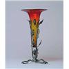 Image 1 : AMBERINA LILY VASE IN METAL HOLDER