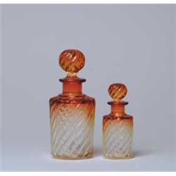 TWO BACCARAT AMBERINA SCENT BOTTLES