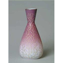 DECORATED SATIN GLASS VASE