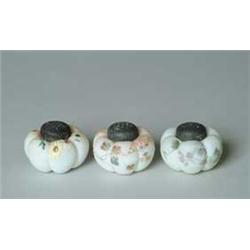 THREE MT. WASHINGTON SALT SHAKERS. 