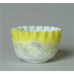 YELLOW SATIN GLASS BOWL