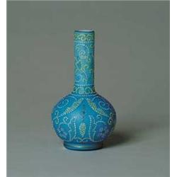 DECORATED SATIN GLASS VASE